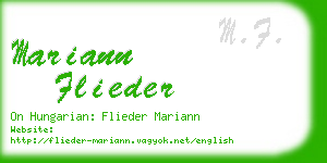 mariann flieder business card